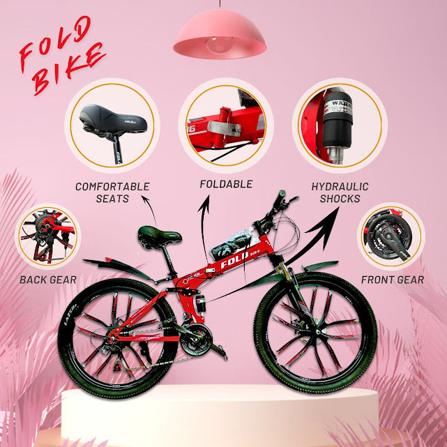 π΄ββοΈ LAZER STAR 26-Inch Foldable Mountain & Road Bike. Dual Suspension | 21-Speed Shimano Gears | Foldable | Alloy Rims | Disc Brakes
