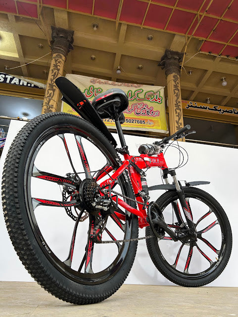 π΄ββοΈ LAZER STAR 26-Inch Foldable Mountain & Road Bike. Dual Suspension | 21-Speed Shimano Gears | Foldable | Alloy Rims | Disc Brakes